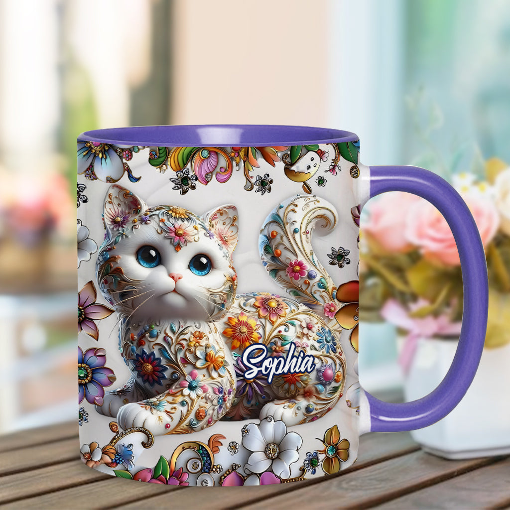 Beautiful Cat - Personalized Cat Accent Mug
