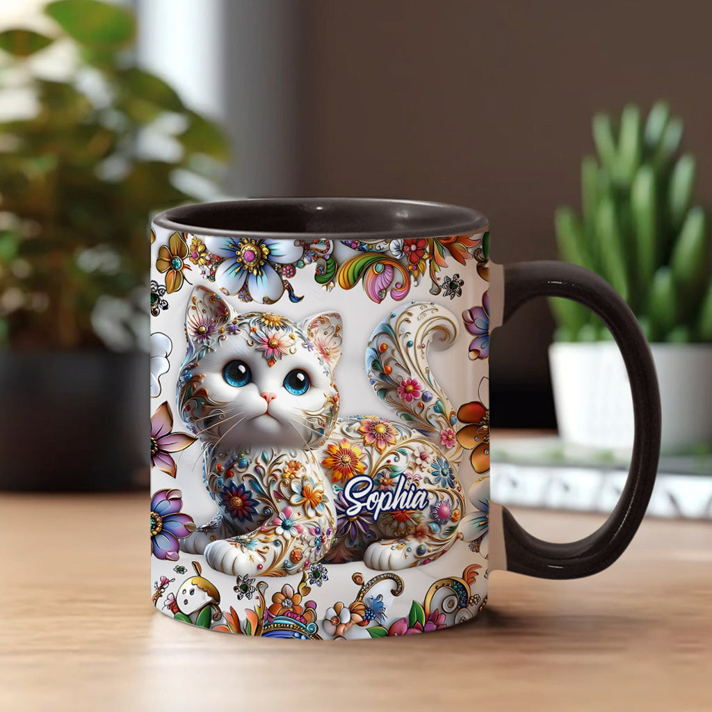 Beautiful Cat - Personalized Cat Accent Mug