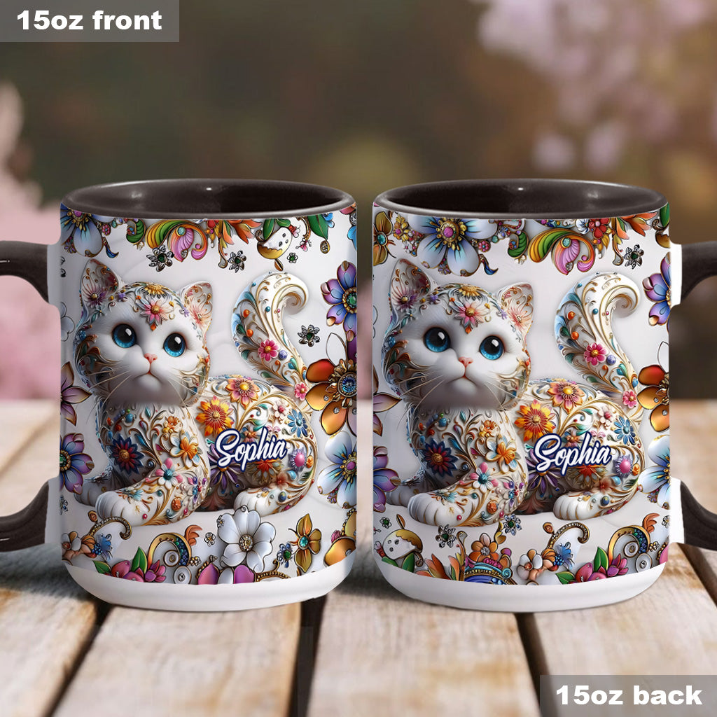 Beautiful Cat - Personalized Cat Accent Mug