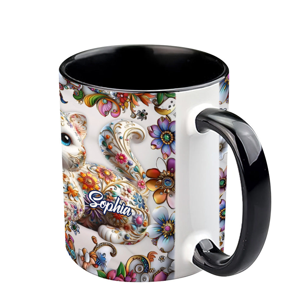 Beautiful Cat - Personalized Cat Accent Mug
