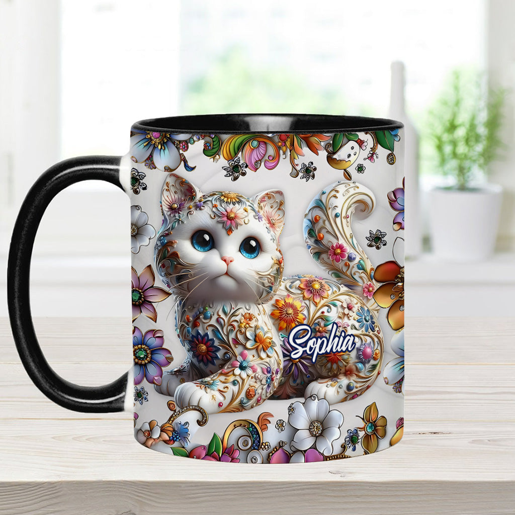 Beautiful Cat - Personalized Cat Accent Mug