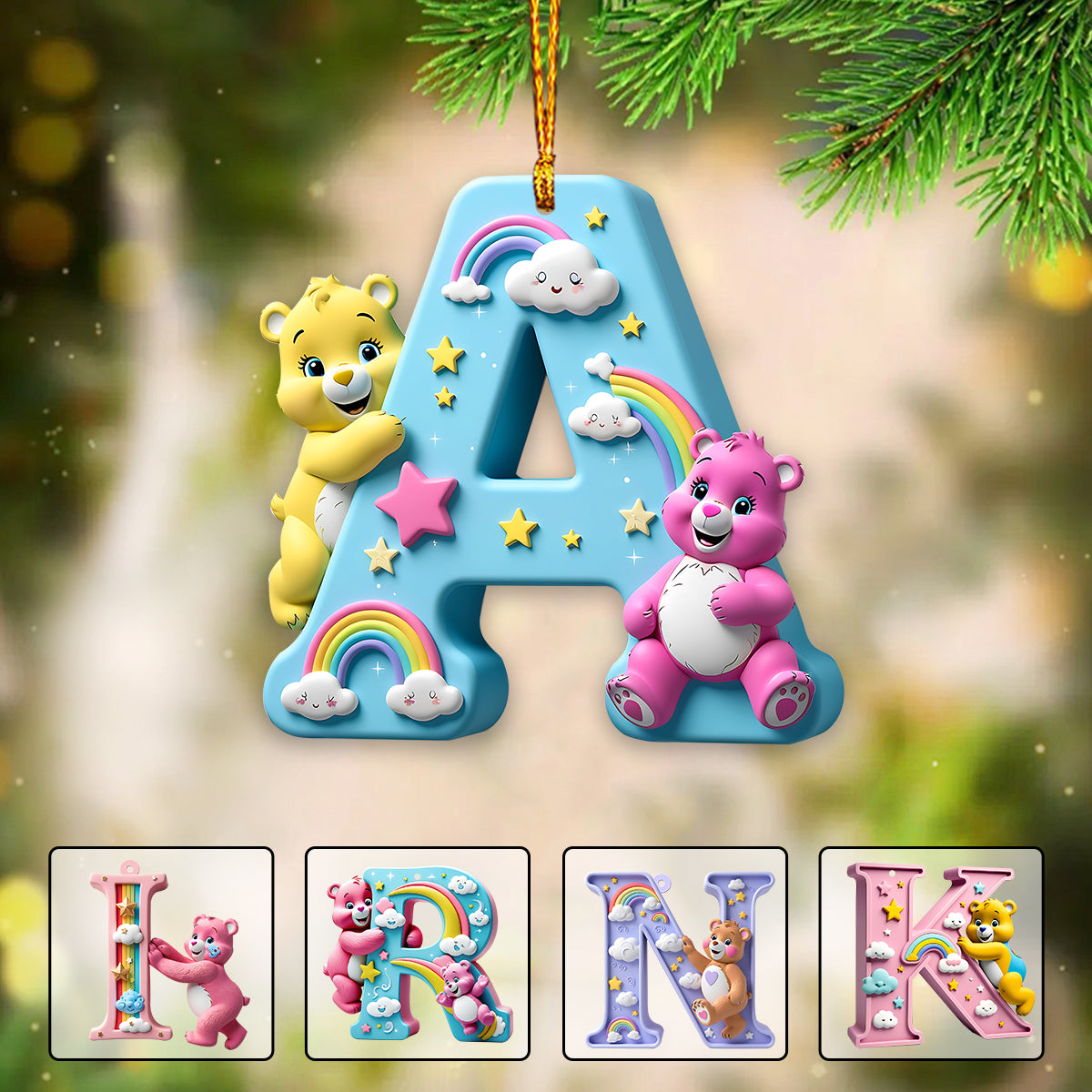 Cute Bears - Personalized Kid Ornament