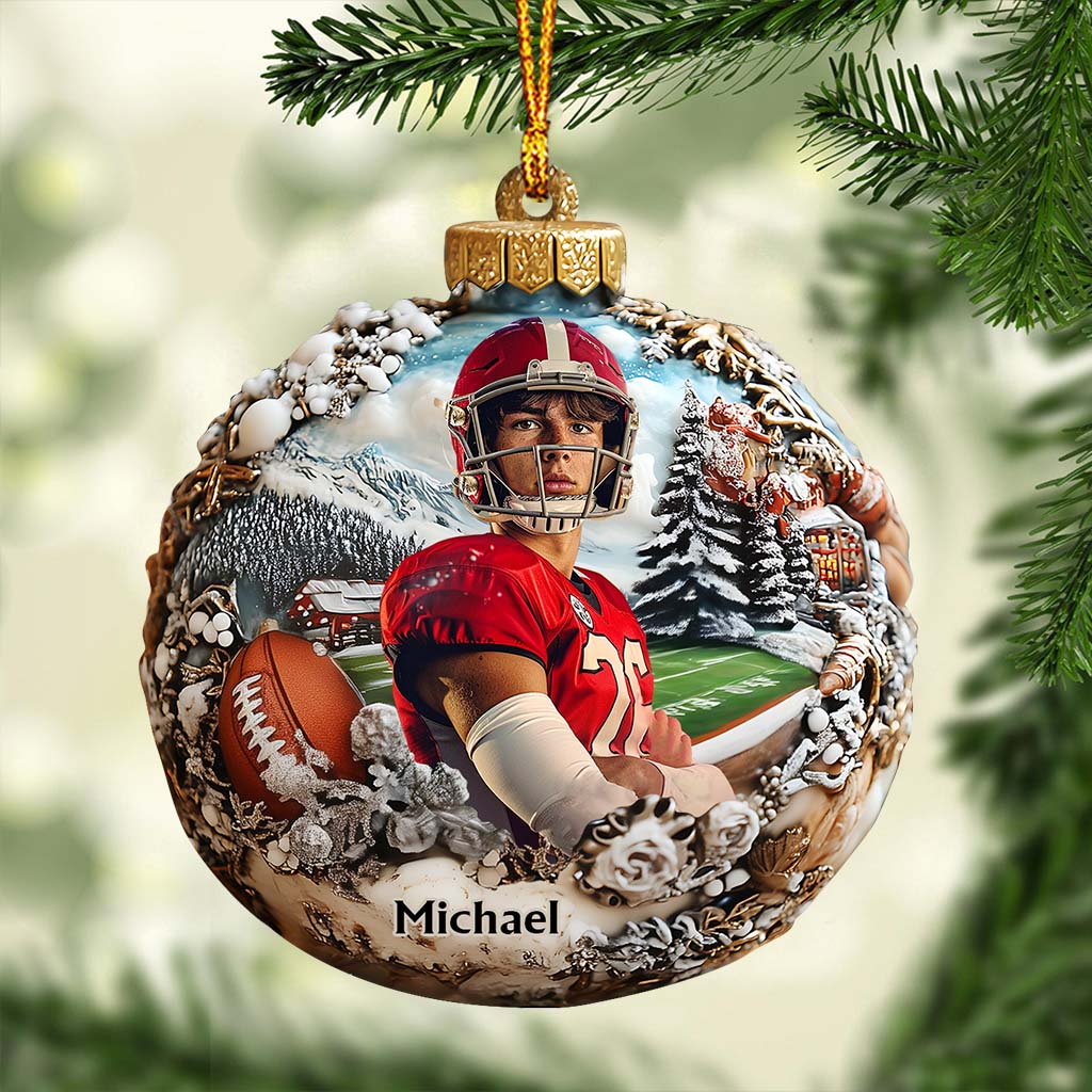 Any Photo - Personalized Football Ornament