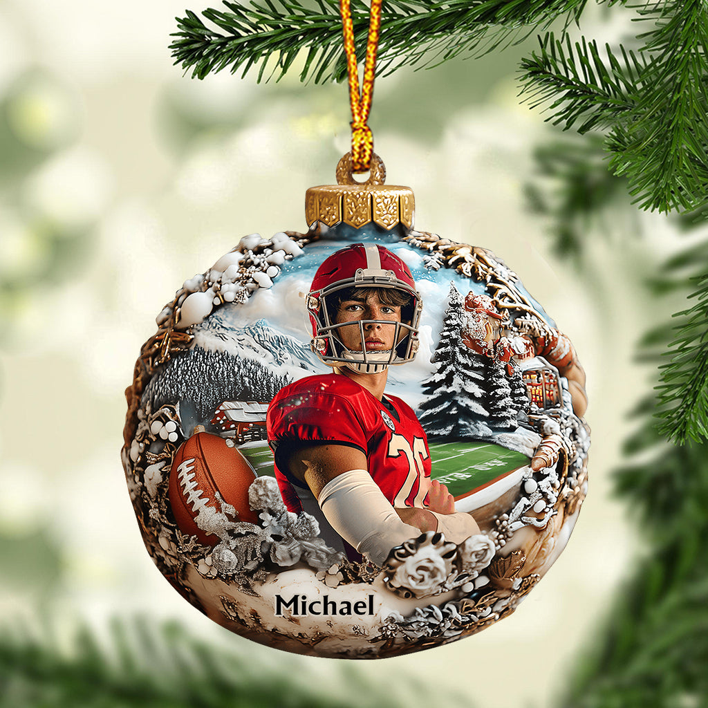 Any Photo - Personalized Football Ornament
