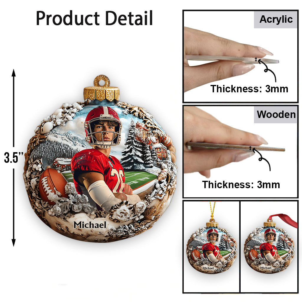 Any Photo - Personalized Football Ornament