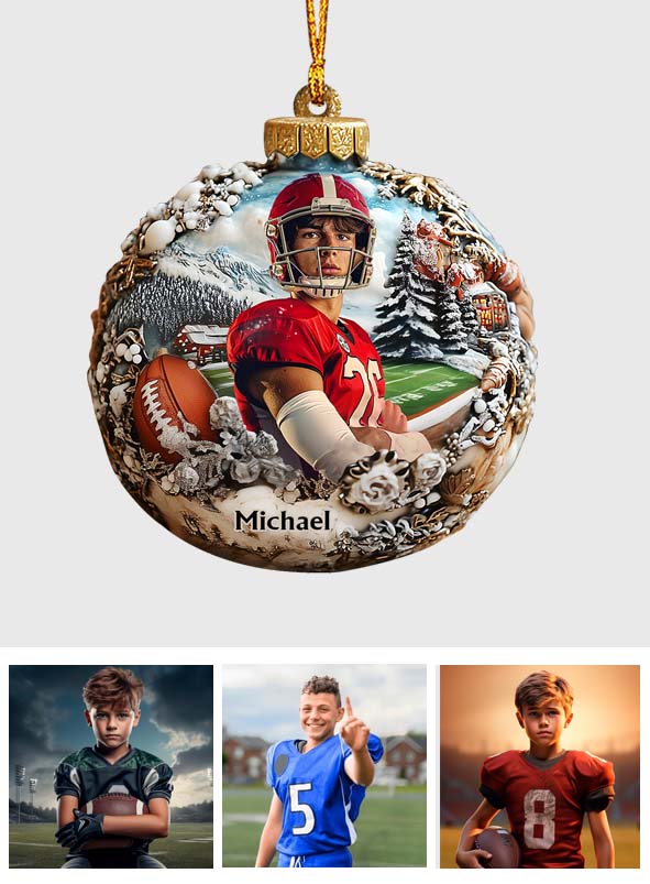 Any Photo - Personalized Football Ornament