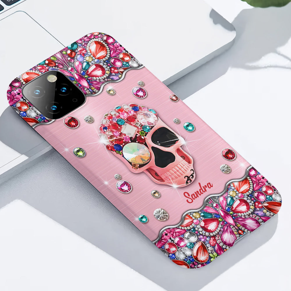 Sparkle Skull - Personalized Skull Full Print Phone Case