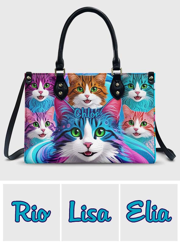 Crazy Cat Lady - Personalized Cat Leather Handbag