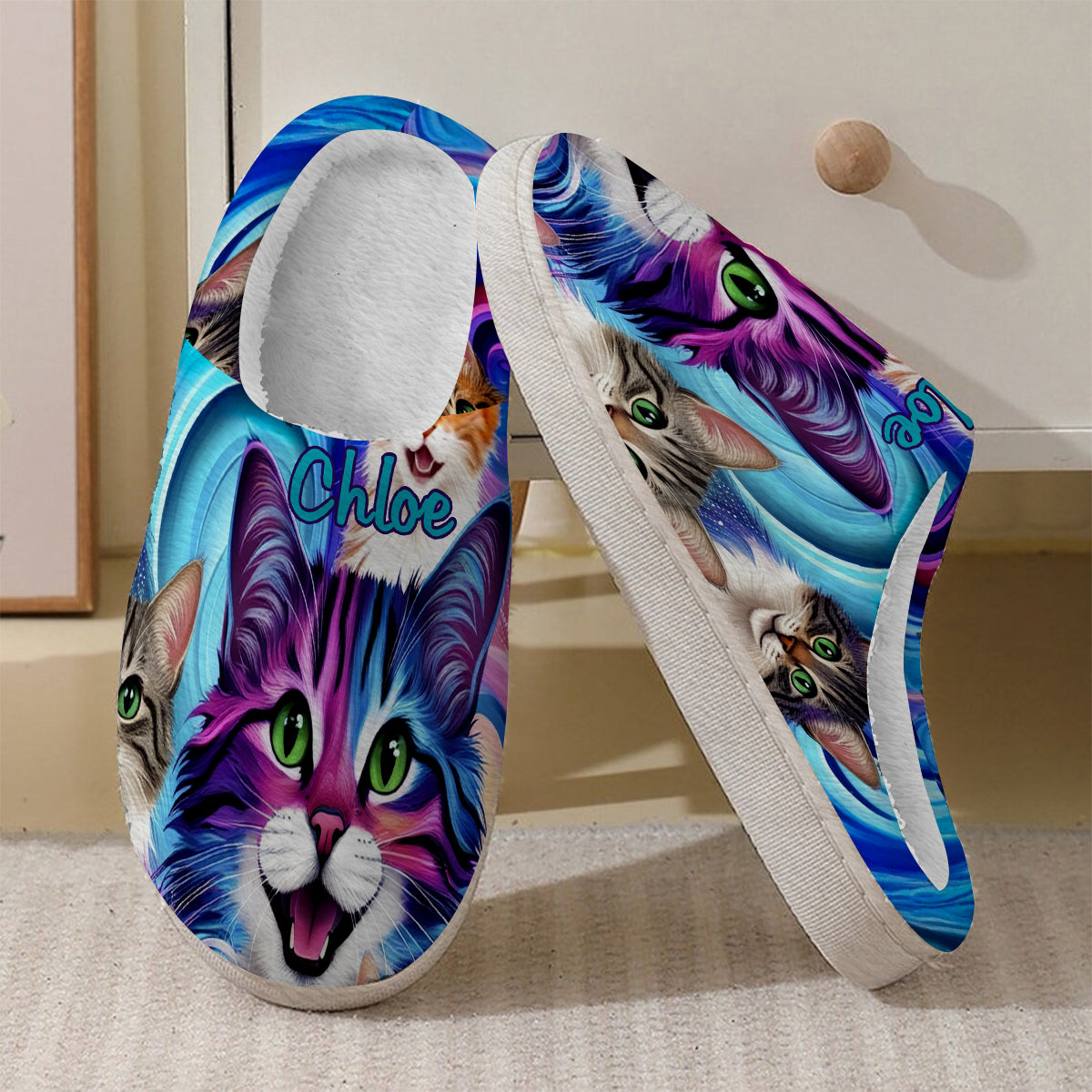 Cute Cats - Personalized Cat Slippers