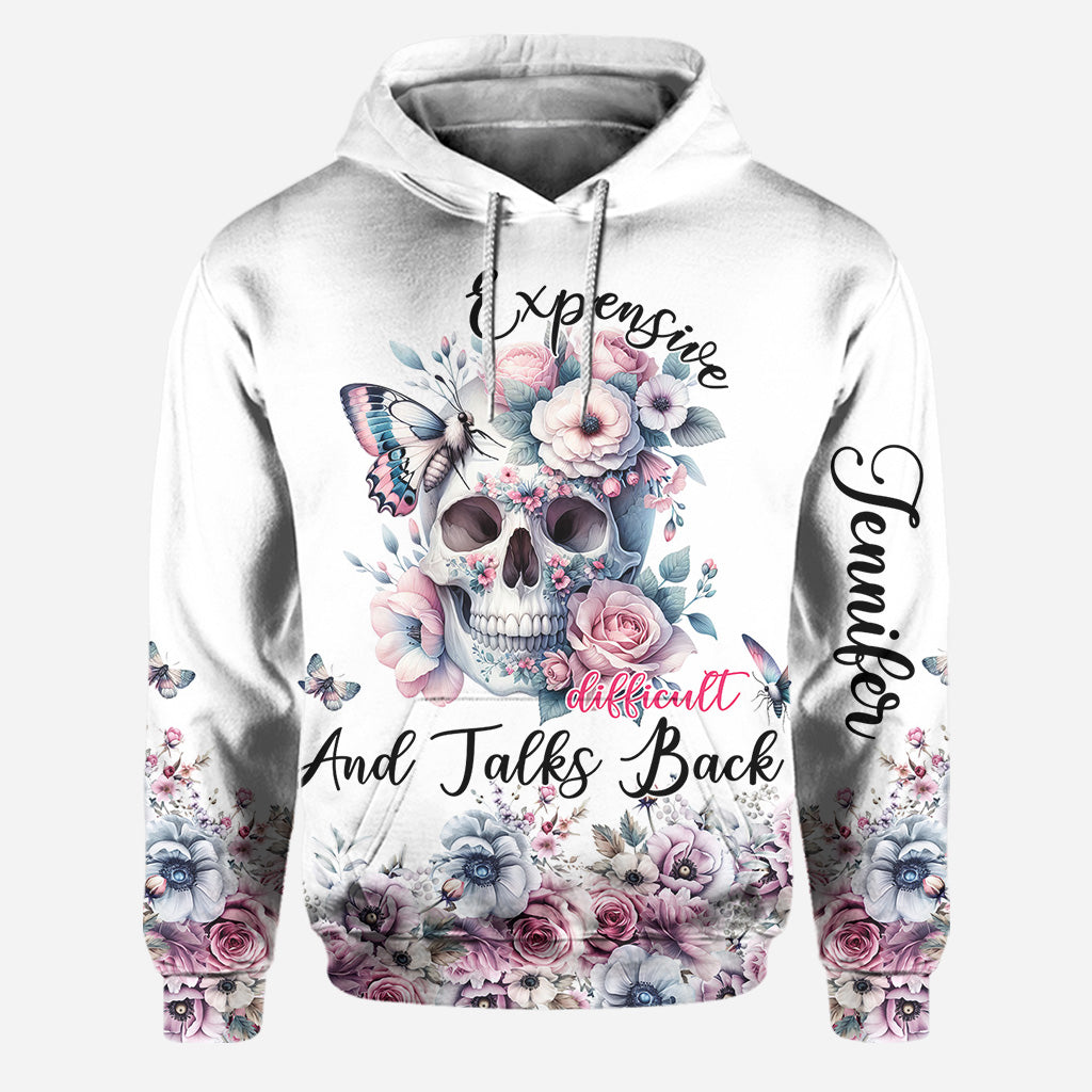 Tête de mort florale - Sweat à capuche et leggings personnalisés avec tête de mort
