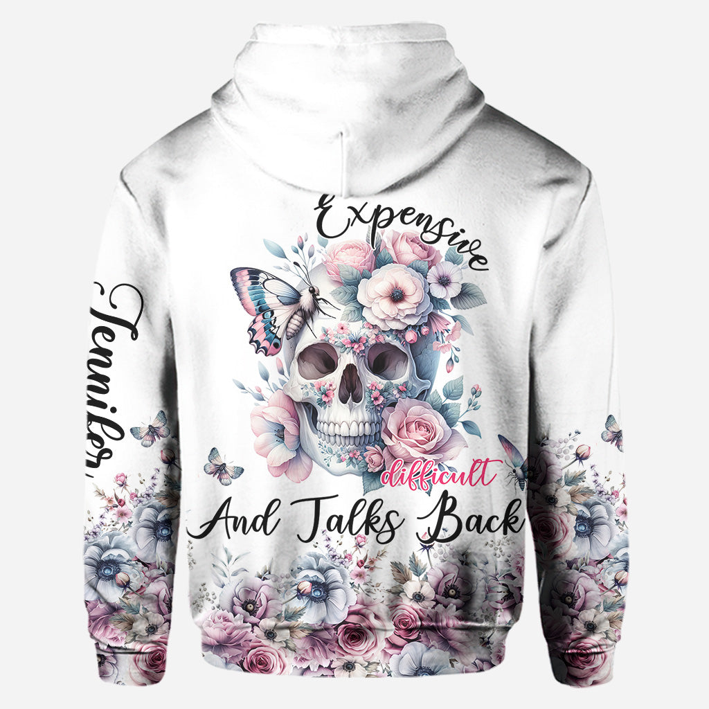 Tête de mort florale - Sweat à capuche et leggings personnalisés avec tête de mort