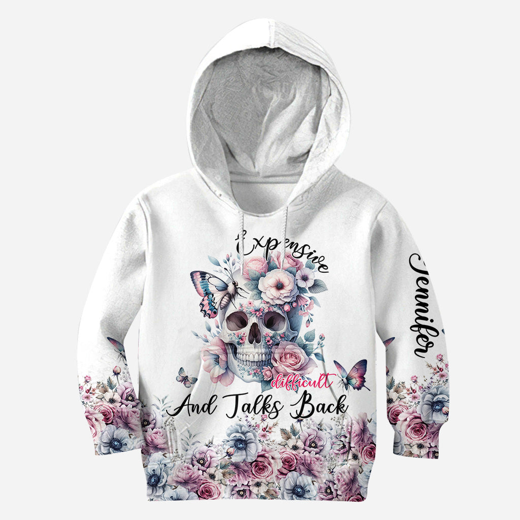 Tête de mort florale - Sweat à capuche et leggings personnalisés avec tête de mort