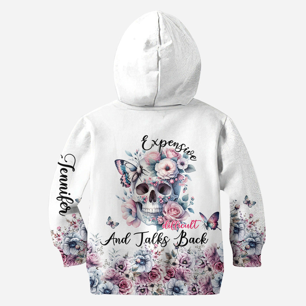 Tête de mort florale - Sweat à capuche et leggings personnalisés avec tête de mort