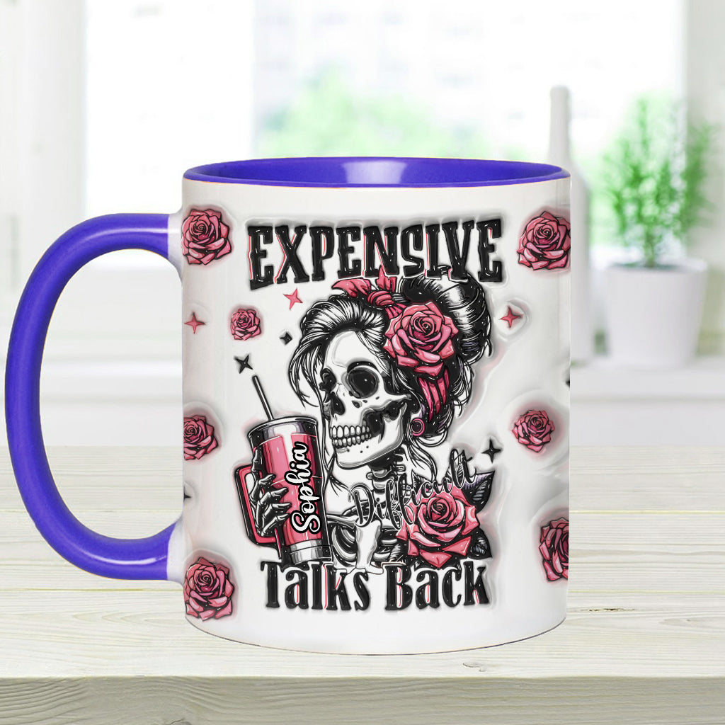 Floral Skull - Personalized Skull Accent Mug