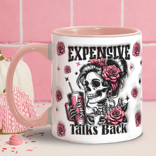 Mug personnalisé à motif tête de mort florale
