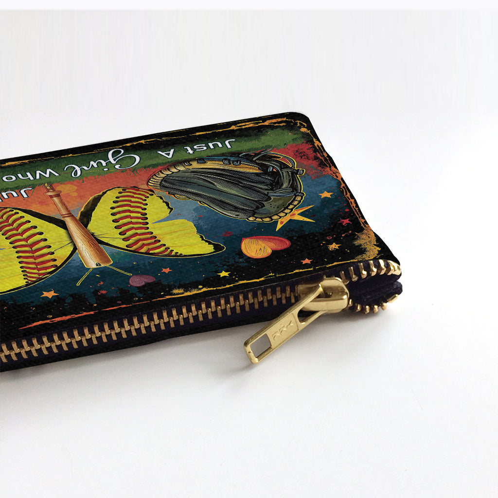 Une fille qui adore le softball - Pochette de softball personnalisée