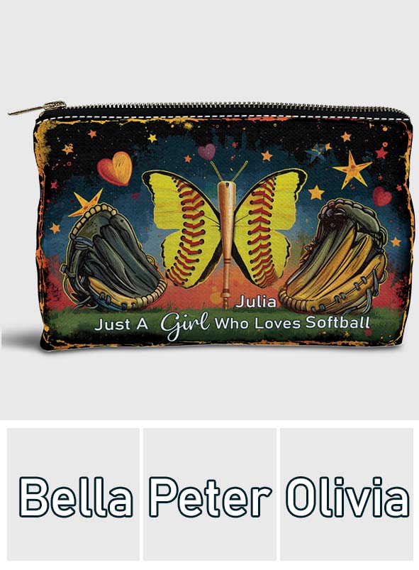 Une fille qui adore le softball - Pochette de softball personnalisée