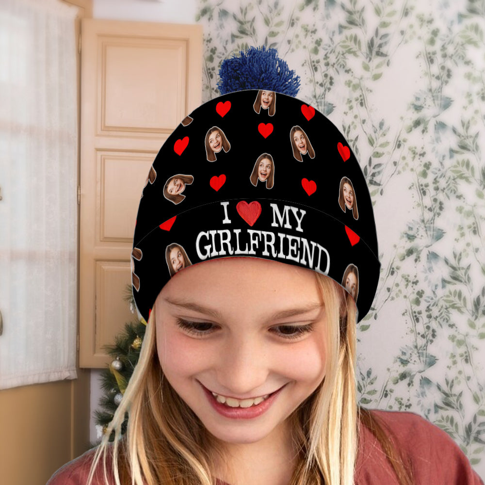 I Love My Girlfriend Boyfriend - Personalized Couple Beanie Hat