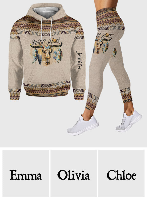 Ensemble western personnalisé (sweat à capuche et leggings) pour fille -