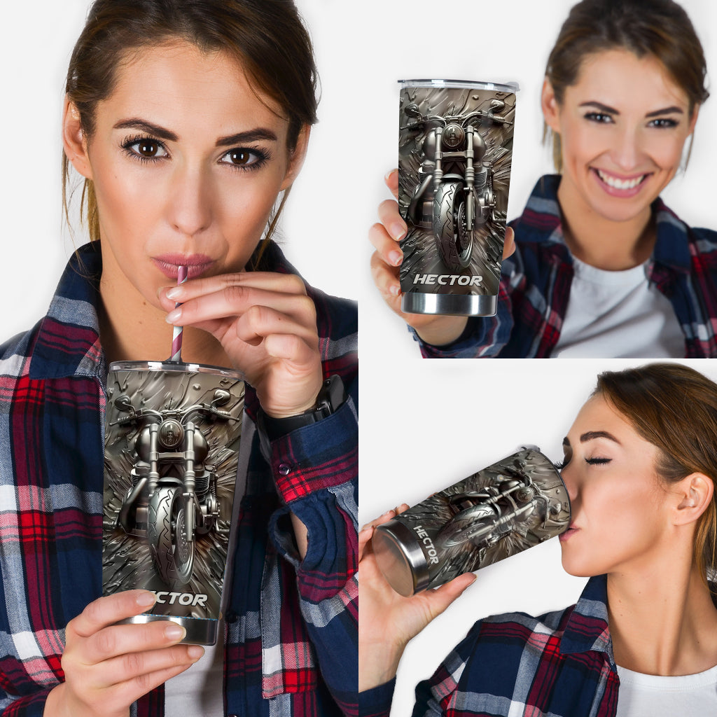 Vintage Motorcycle - Personalized Biker Tumbler