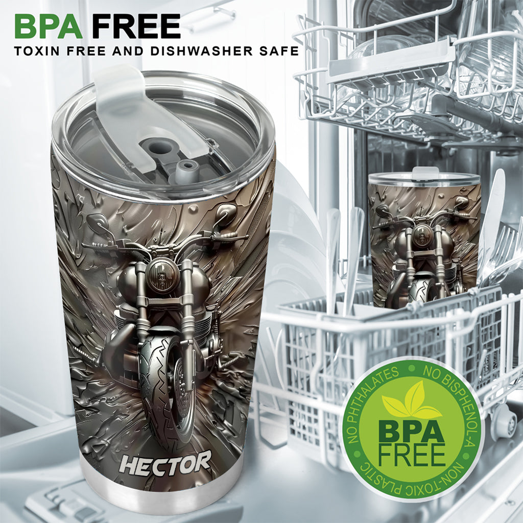 Vintage Motorcycle - Personalized Biker Tumbler