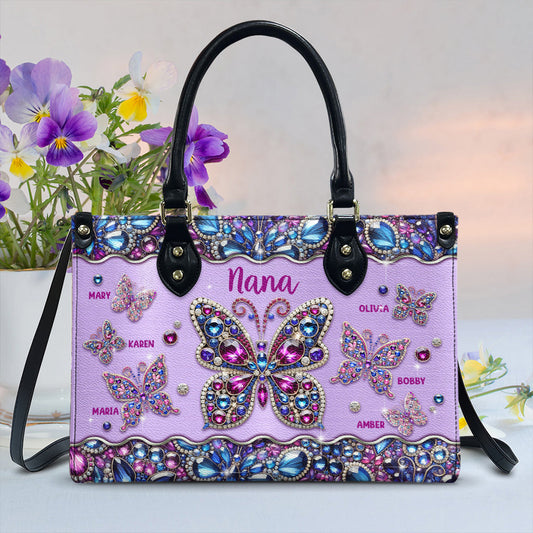 Sac à main en cuir personnalisé pour grand-mère