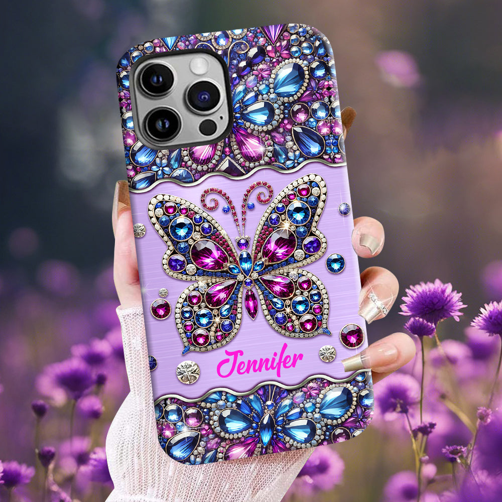 Sparkle Butterfly - Personalized Butterfly Full Print Phone Case