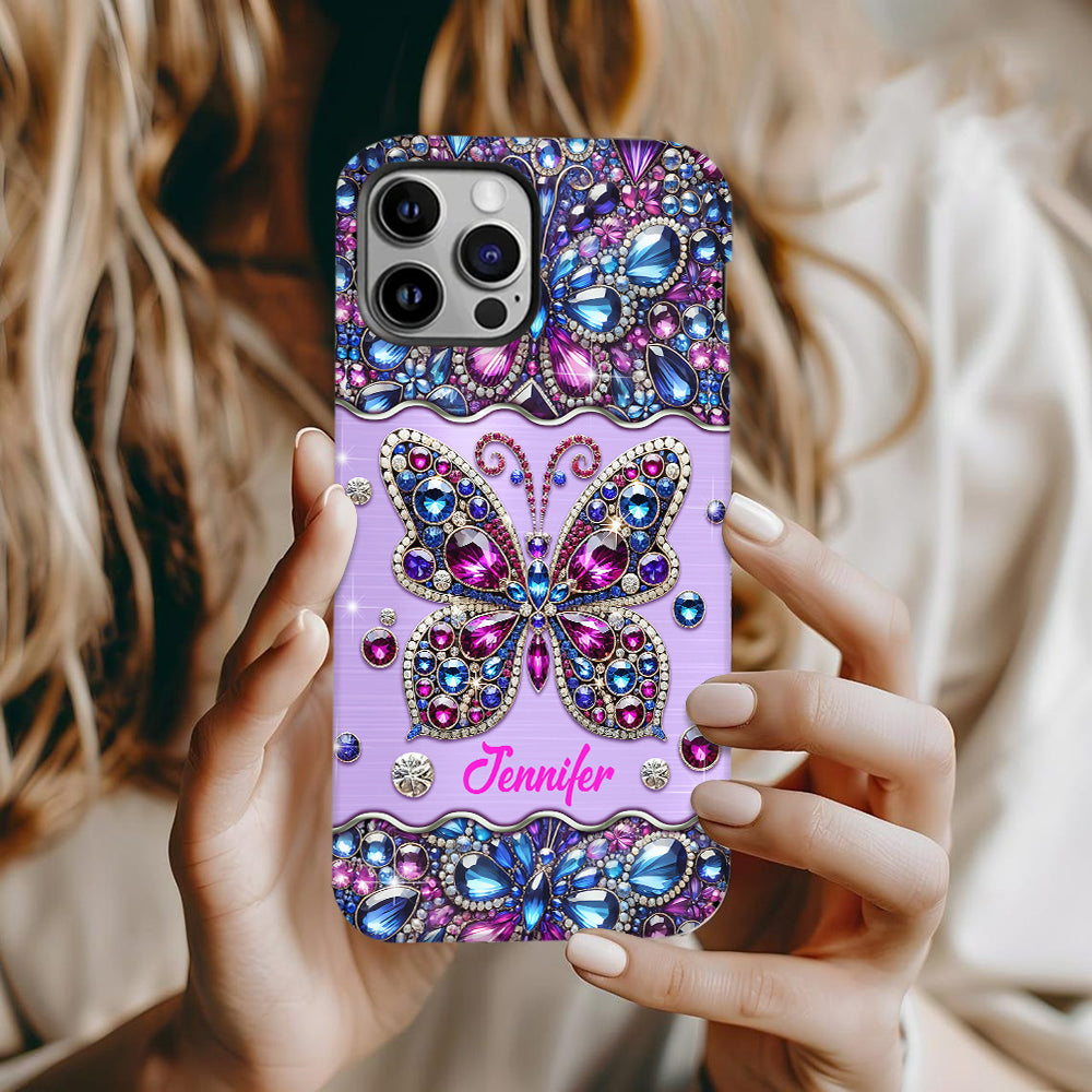Sparkle Butterfly - Personalized Butterfly Full Print Phone Case