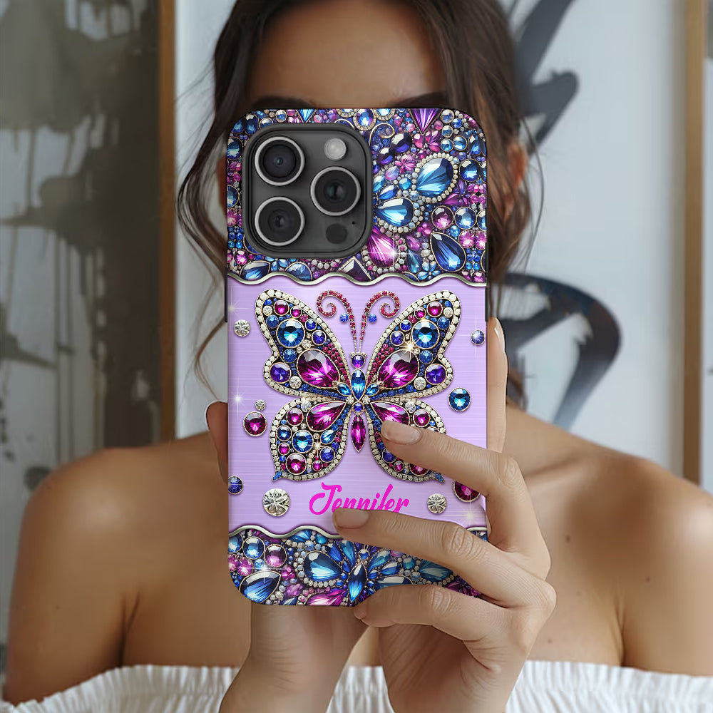 Sparkle Butterfly - Personalized Butterfly Full Print Phone Case