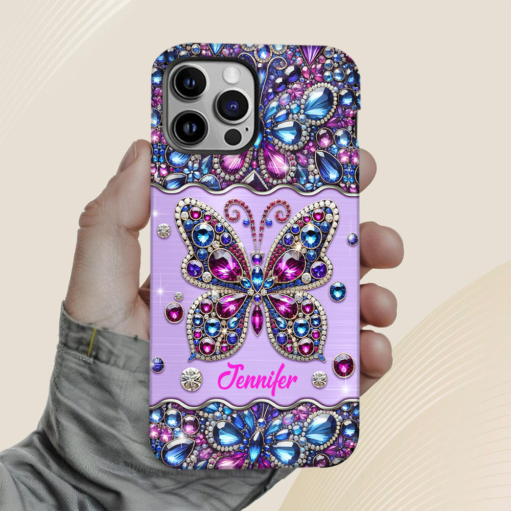 Sparkle Butterfly - Personalized Butterfly Full Print Phone Case