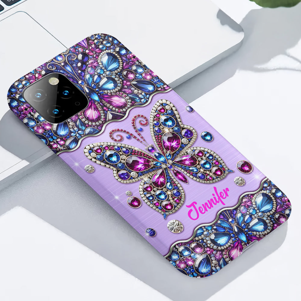 Sparkle Butterfly - Personalized Butterfly Full Print Phone Case