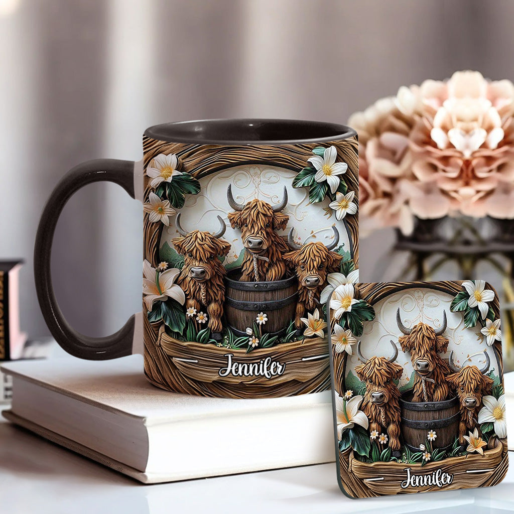 Mug personnalisé « J'adore les vaches des Highlands »