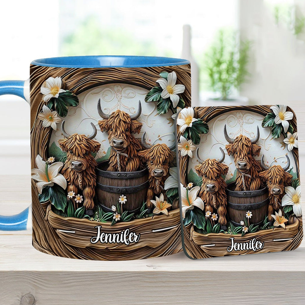Mug personnalisé « J'adore les vaches des Highlands »