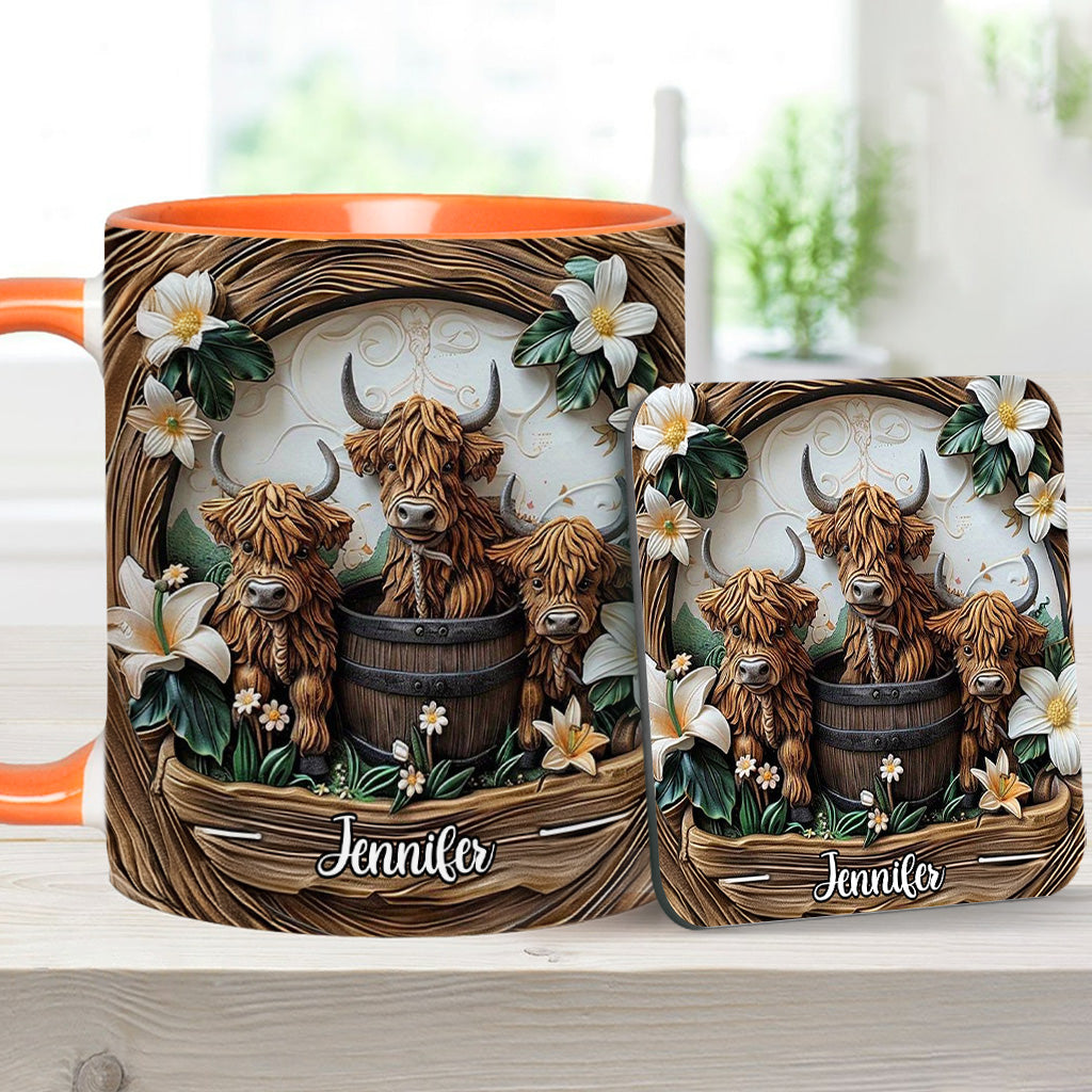Mug personnalisé « J'adore les vaches des Highlands »