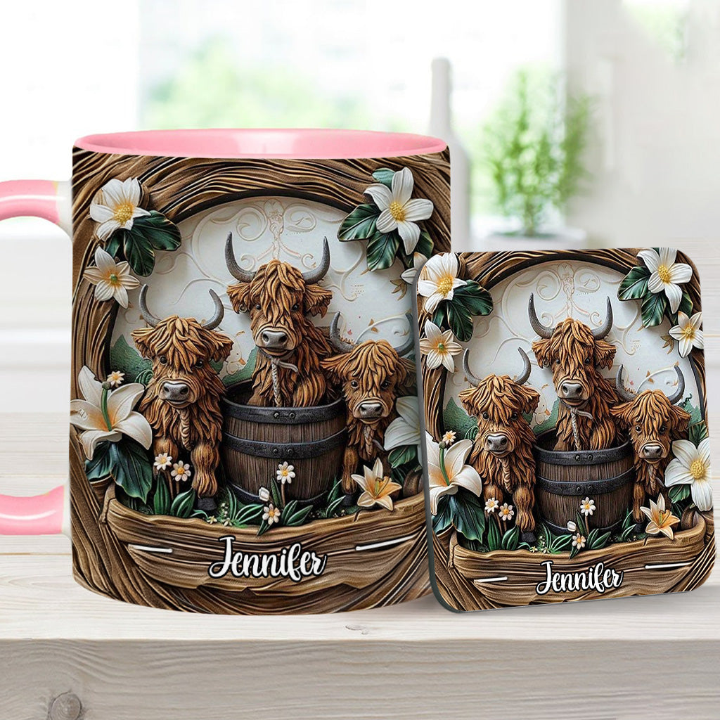 Mug personnalisé « J'adore les vaches des Highlands »