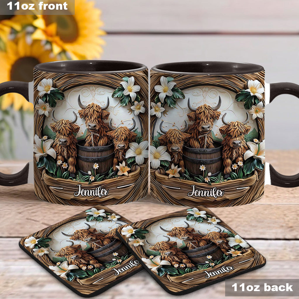 Mug personnalisé « J'adore les vaches des Highlands »