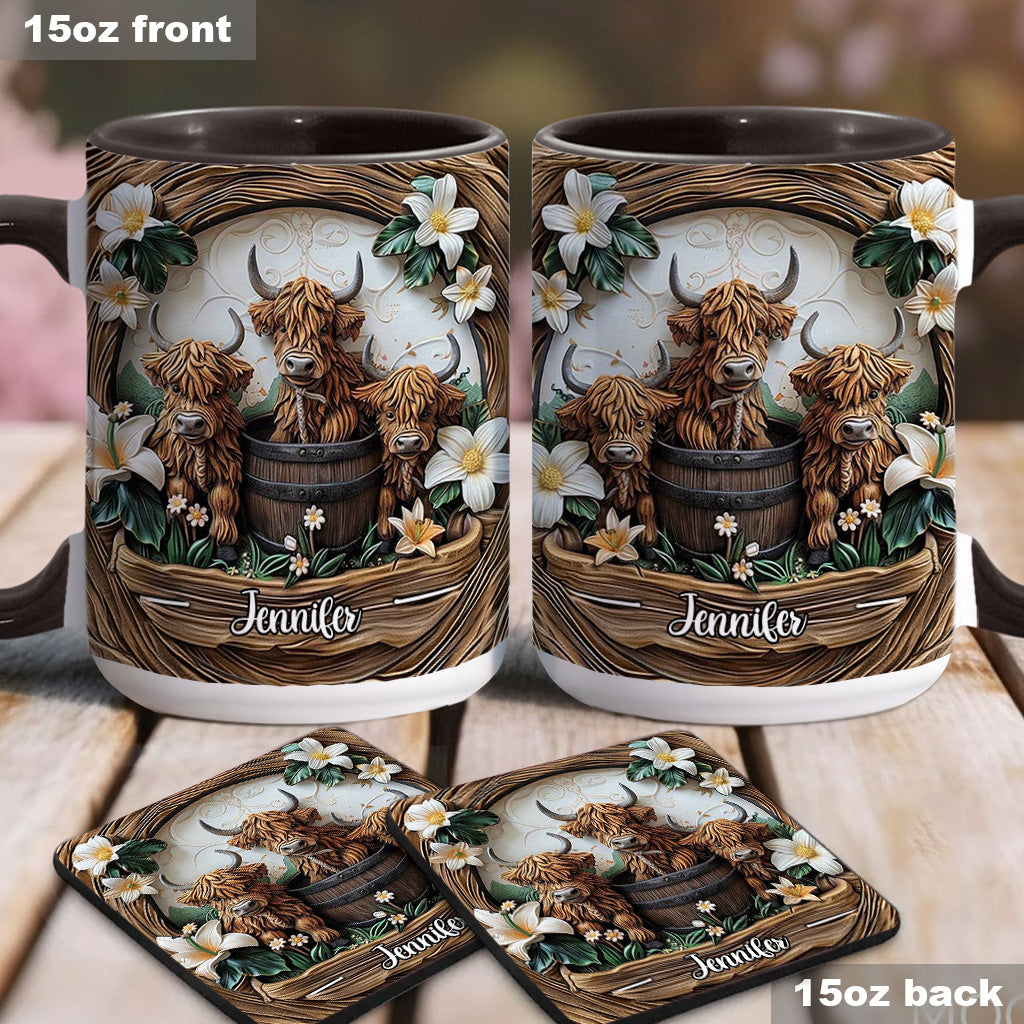 Mug personnalisé « J'adore les vaches des Highlands »