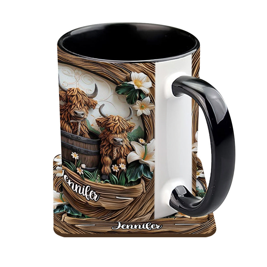 Mug personnalisé « J'adore les vaches des Highlands »