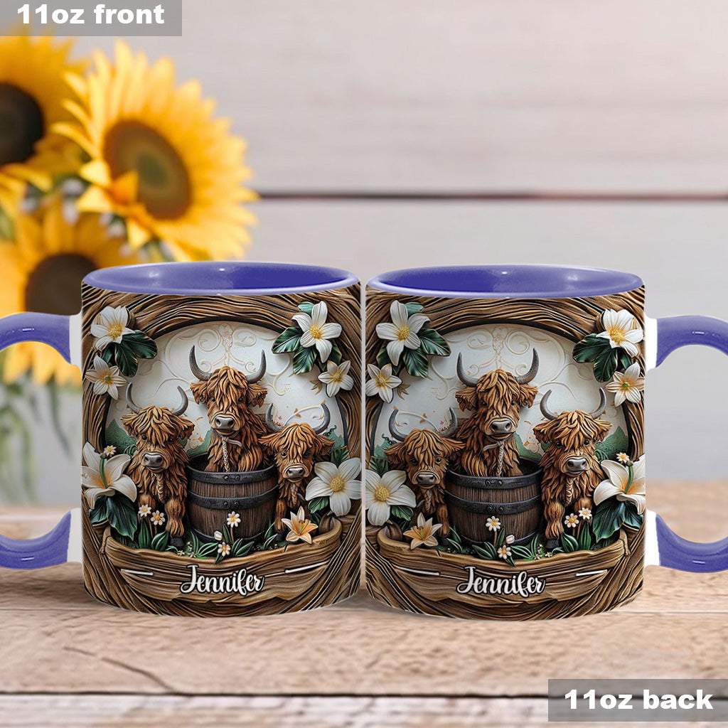 Mug personnalisé « J'adore les vaches des Highlands »
