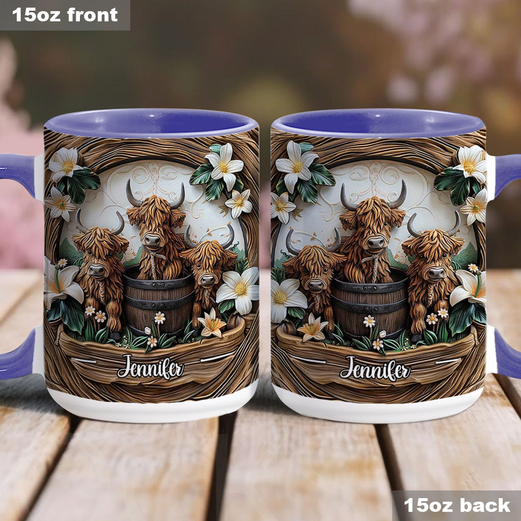 Mug personnalisé « J'adore les vaches des Highlands »