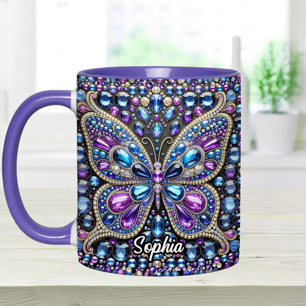 Beautiful Butterfly - Personalized Butterfly Accent Mug