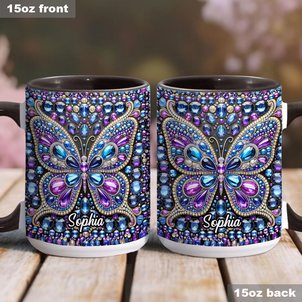 Beautiful Butterfly - Personalized Butterfly Accent Mug