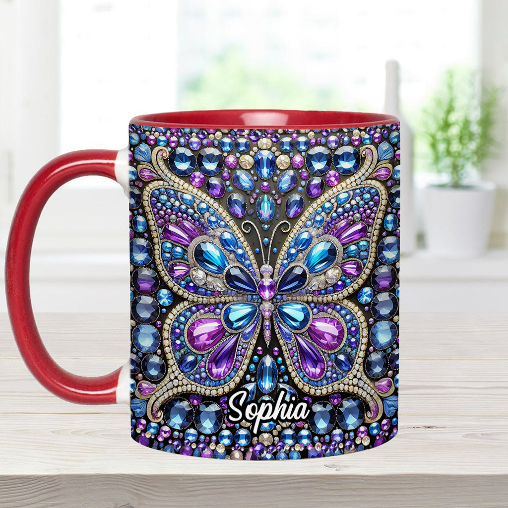 Beautiful Butterfly - Personalized Butterfly Accent Mug