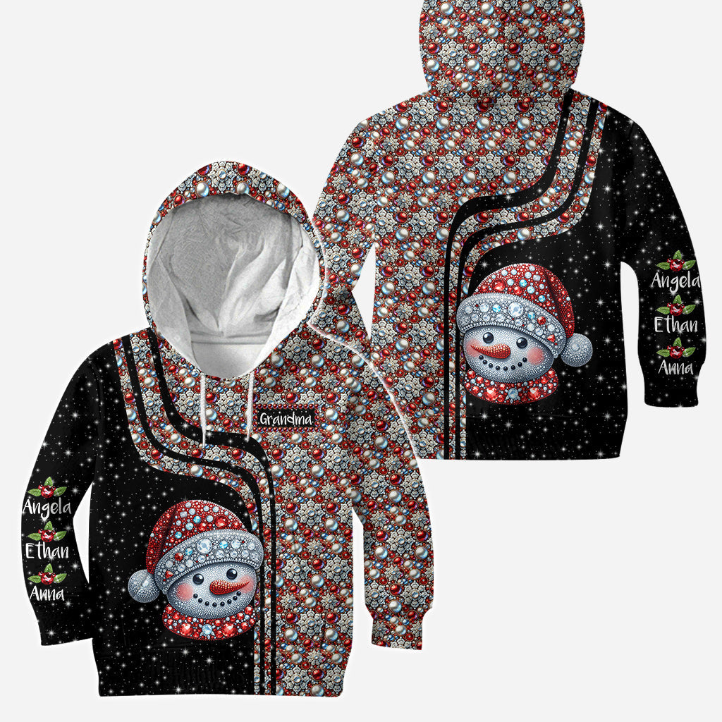 Grand-mère Bonhomme de Neige - Sweat à capuche et legging personnalisés Grand-mère
