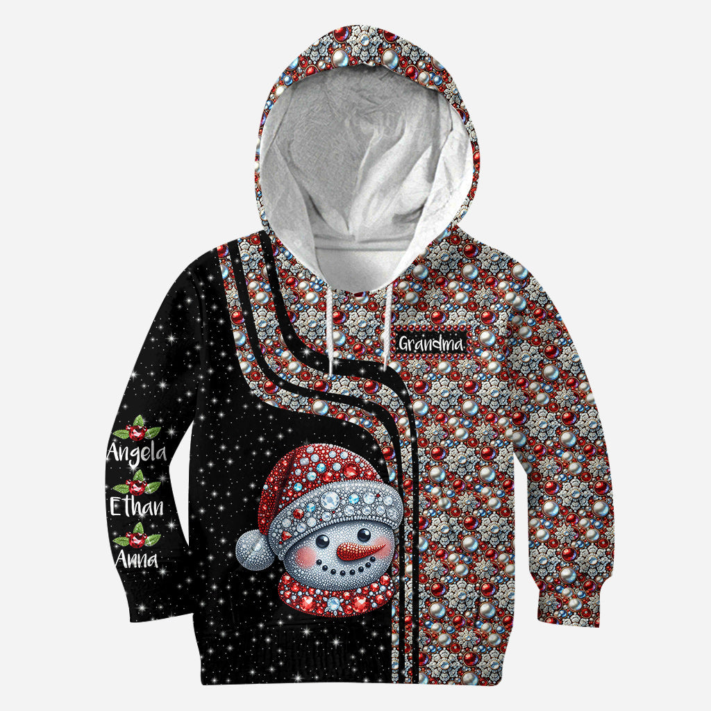 Grand-mère Bonhomme de Neige - Sweat à capuche et legging personnalisés Grand-mère