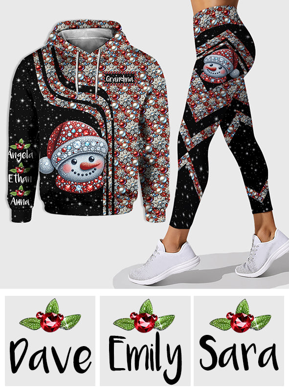 Grand-mère Bonhomme de Neige - Sweat à capuche et legging personnalisés Grand-mère