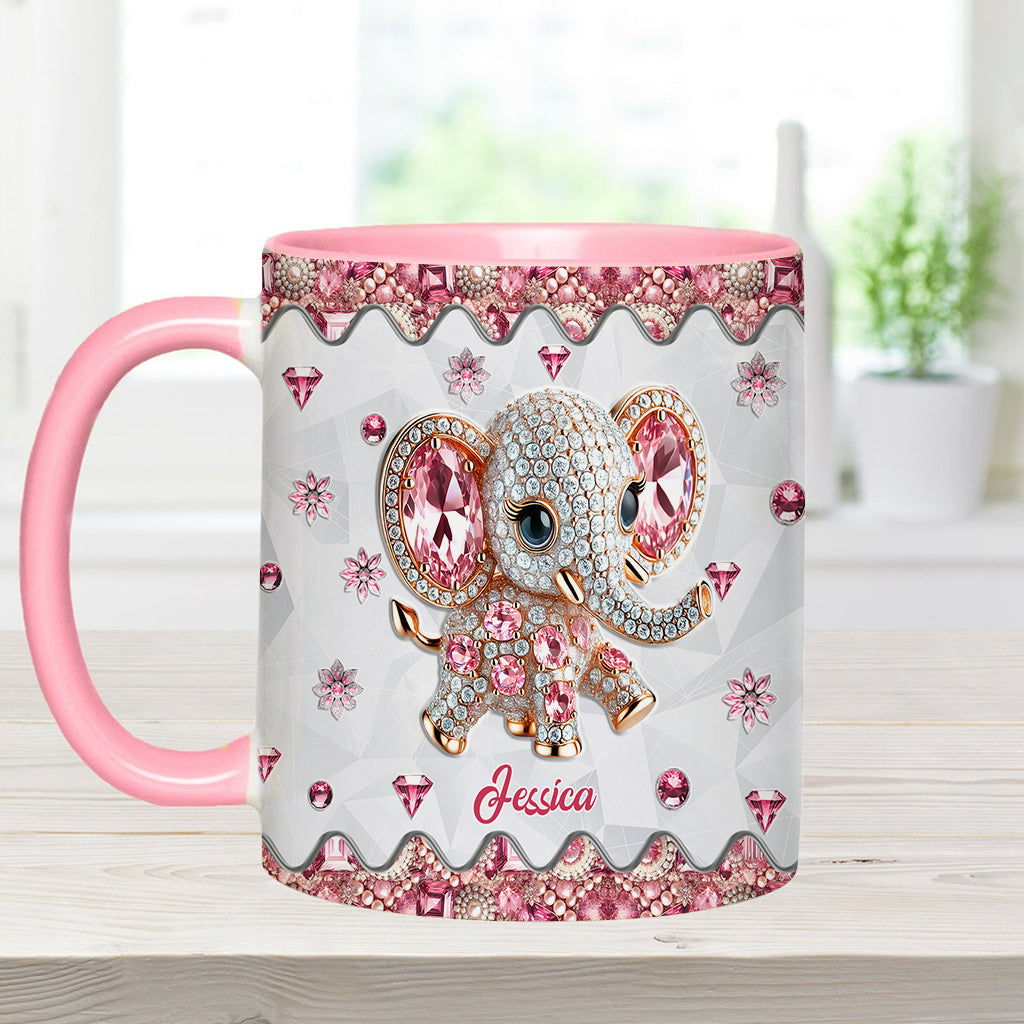 Just A Girl Who Loves Elephants - Personalized Elephant Accent Mug