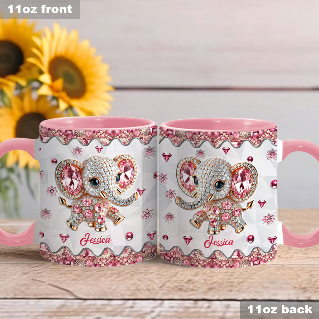 Just A Girl Who Loves Elephants - Personalized Elephant Accent Mug