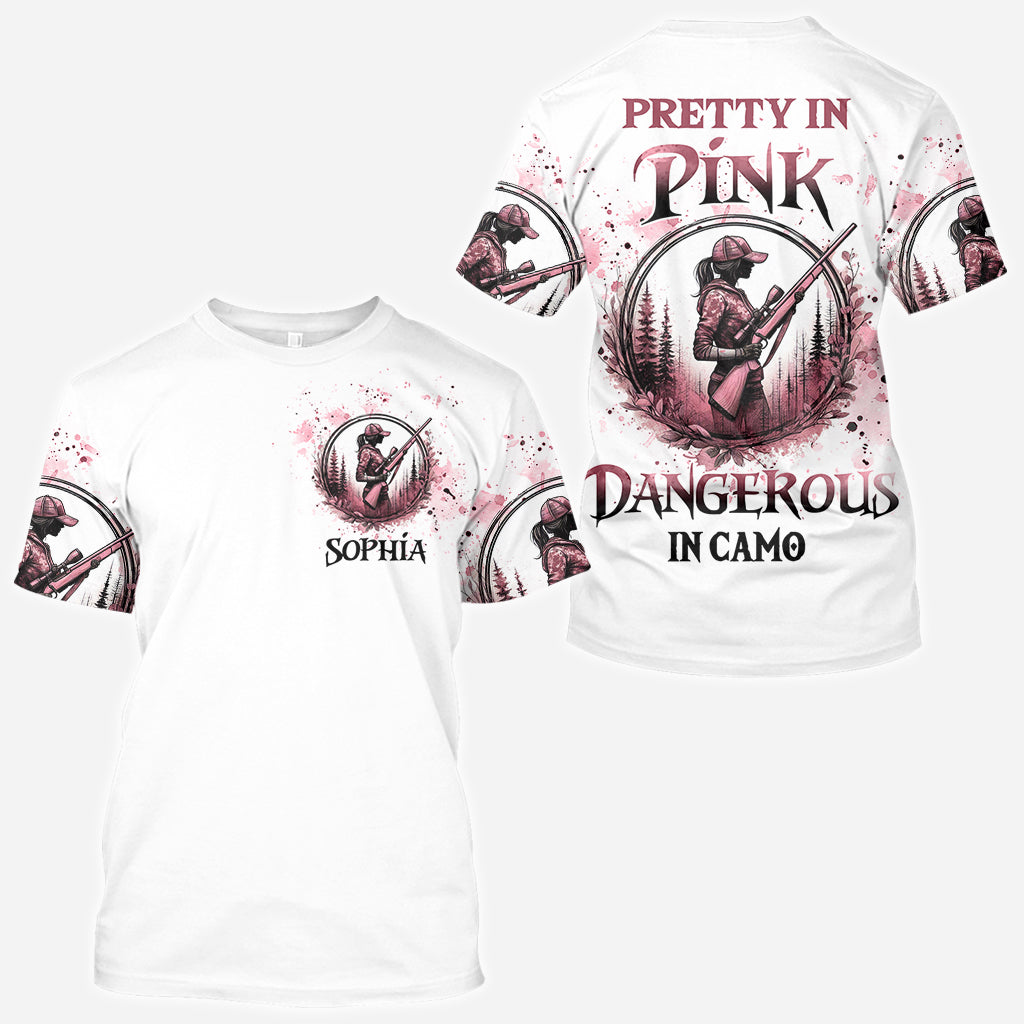 T-shirt de chasse personnalisé « Pretty in Pink »