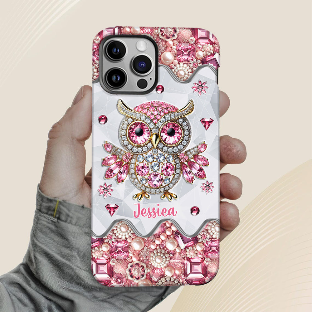 Juste une fille qui aime les hiboux - Coque de téléphone personnalisée avec motif hibou